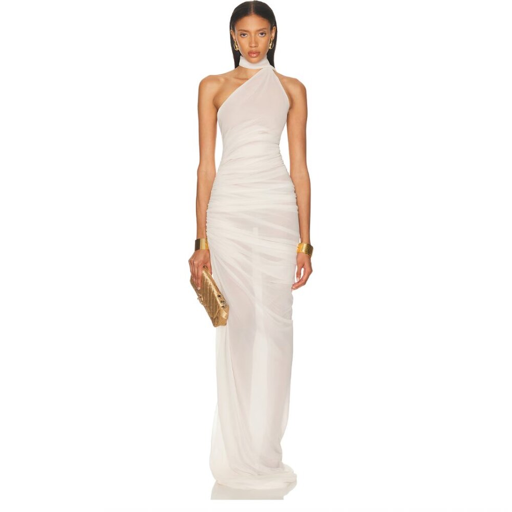Ludovic de Saint Sernin White Halter Dress Sz Small. New, with tags